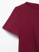 - Mini vestido acampanado para mujer, cuello barco, manga corta, ck, estilos femeninos, moda elegante - details 1