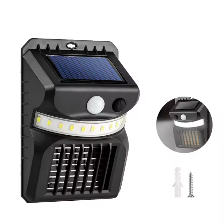 Exterminador de mosquitos Solar 2 en 1 Exterminador de insectos Solar para exteriores trampas para moscas e insectos con lámpara de pared con luz UV para exteriores jardín y patio - 1