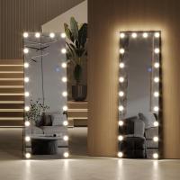153x50cm Espejo de pie Grande, Espejo de Cuerpo Entero Pared Rectangular, Espejo Cuerpo Entero Pared LED, Espejo Pared vestidor, Dormitorio, Negro - details 22