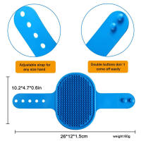Cepillo de baño de silicona para perros y gatos, cepillo de aseo con correa ajustable, adecuado para pelo largo y corto - details 2