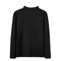Camisa de manga larga para hombre, top ajustado con cuello alto, color sólido, terciopelo - details 11