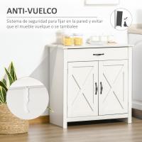Buffet 1 Cajón 2 Puertas Estante Interior Ajustable Mueble Auxiliar Decorativo Comedor 80x397x80 cm Gris - details 14