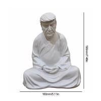 Estatua de Buda Trump de Resina Escultura Creativa Divertida para Jardín Adorno de Casa Meditando - details 9