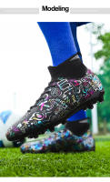 Zapatos de fútbol de marca para hombre, botas de fútbol de tobillo alto para niño, zapatillas de deporte de entrenamiento de hierba antideslizantes para exteriores, tacos, zapatillas de fútbol TF/FG - details 11