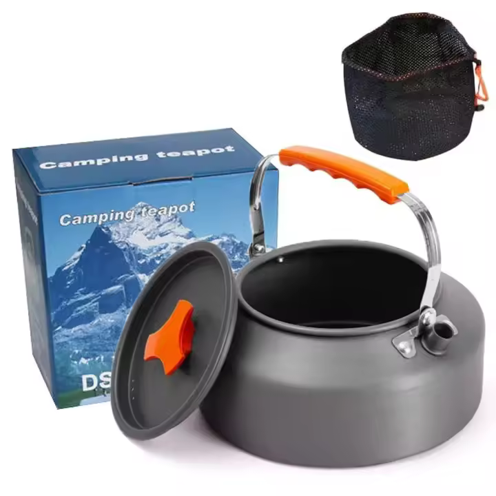 Tetera Ligera de Aleación de Aluminio para Acampar Herramienta de Cocina de Viaje al Aire Libre de 1.1L - 1