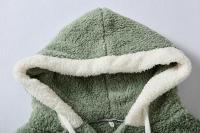 Chaqueta de lana cálida y holgada para mujer, talla grande, nueva, con capucha - details 21
