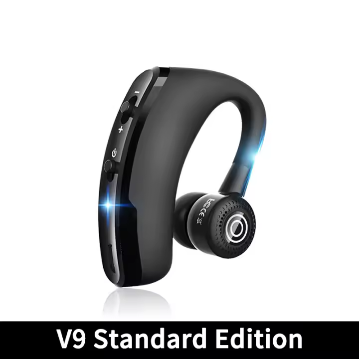 Auriculares inalámbricos V9 para negocios, audífonos con micrófono HD, cancelación de ruido, Bluetooth, para Conductor de coche, deportivos, con rotación de 270 ° - 1