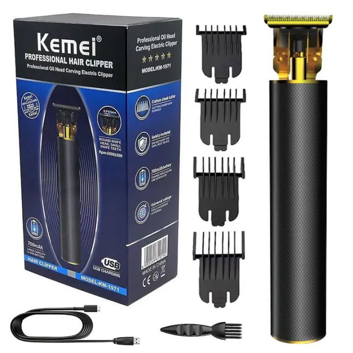 Kemei-cortadora de pelo de barbero para hombres, máquina eléctrica profesional para cortar el pelo y la barba, recargable, 1971 - 1