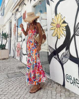Vestido estampado de alta gama, estilo puro lujuria, falda con tirantes florales retro - details 11