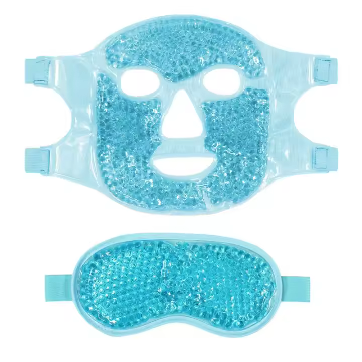Mascarilla de ojos para cara fría, paquete de máscara de hielo con cuentas de Gel para ojeras, Reduce el uso durante el sueño, paquetes de compresa fría y caliente para relajarse - 1