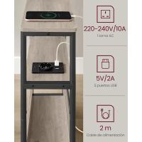 Mesa Adicional de Alta Gama con Multienchufe Mesa Estrecha de 3 Estanterías para Espacios Pequeños - details 4