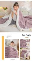 Manta de Lana Cálida y Espesa en Sherpa con Forro de Coral Suave para Invierno Ideal para Solapa de Cama Individual y Doble - details 0
