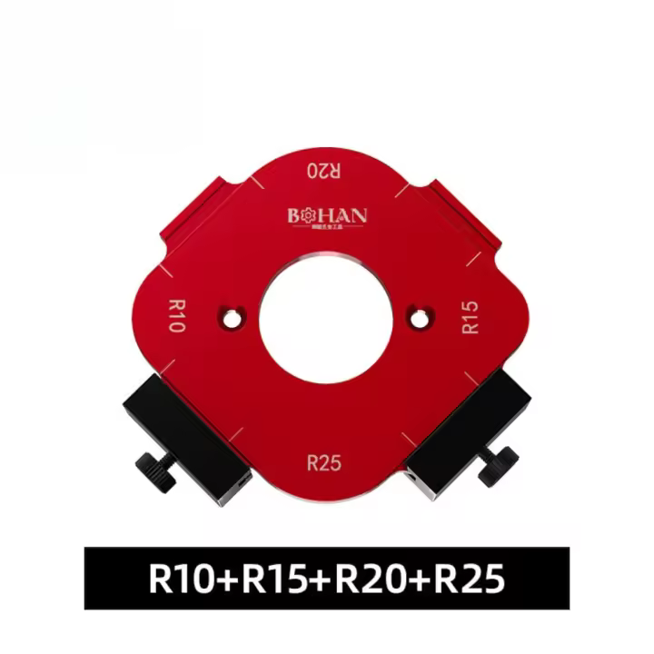 Plantillas de enrutador para carpintería, plantilla de posicionamiento de ángulo de arco de aleación de aluminio 4 en 1, R10-R50, reutilizable, bricolaje - 1