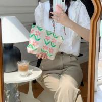 Bolsa de Maquillaje Floral de Algodón Monedero de Bolsillo con Cierre de Cremallera para Mujeres - details 6