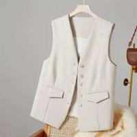 Chaqueta, ropa de abrigo para mujer, blusas elegantes, novedad de primavera, chaleco sin mangas de color sólido vintage, abrigo, chaqueta corta Tre - details 4