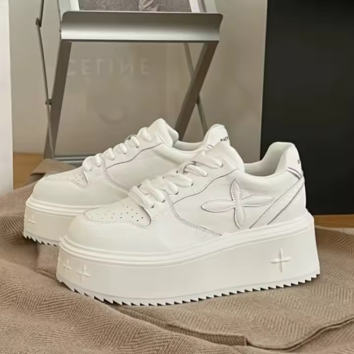 Zapatos casuales de plataforma con cordones, zapatos deportivos de moda y cómodos. - 1