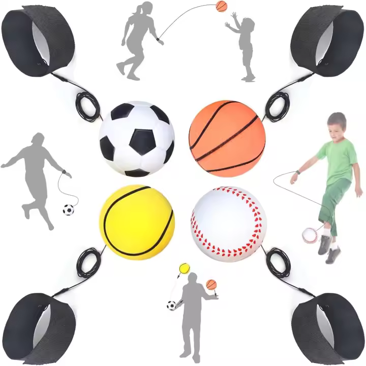 Bola de muñeca de rebote, bolas de retorno en cuerda elástica, Bola de rebote de muñeca, entrenamiento de coordinación ocular de mano, Bola de banda de muñeca - 1