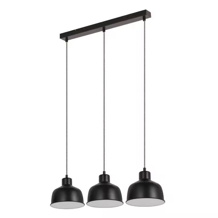 CBJKTX Lámpara colgante vintage 3 llamas Retro Industrial Lámpara de mesa negra E27 - 1