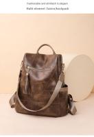 Mochila antirobo para Viajes de Ocio de Mujeres, mochila de viaje de Cuero Blanda Pu de Mujeres, Bolsa simple de gran capacidad - details 23