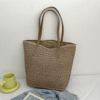 Bolso de ratán tejido para mujer, bolsa de hombro de gran capacidad para vacaciones en la playa, informal, a la moda - details 20