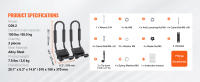 SucceBuy Portaequipajes para Kayak J-Bar, Portaequipajes de Montaje Superior Suave para Kayak, Tabla de Surf, Canoa, SUP, Esquí, SUV, Camión, 1 Kayak, Acero de aleación - details 5