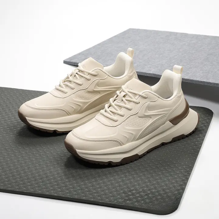 Nuevos zapatos casuales de calidad en microfibra de cuero, zapatos deportivos con suela blanda que absorben los golpes - 1