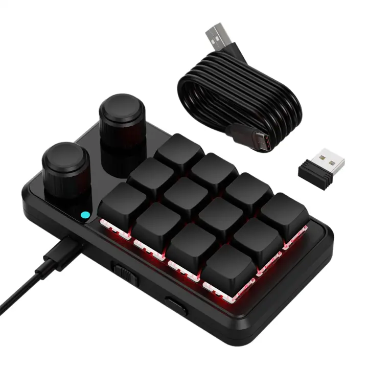 Teclado de perilla Teclado para juegos RGB Teclado mecánico Hotswap Macropad Programación Macro 2.4G Personalizado Negro - 1