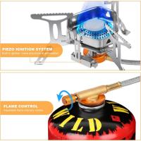 Gas de Camping, 3600W Cocina de gas portátil, Mini Estufa Plegable de Acero con Encendido Piezoeléctrico, Hornillos Portátiles de Camping Split con Adaptador para Camping, Picnic, Senderismo - details 6