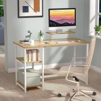 Almacenamiento, Escritorio para Ahorro de Espacio y, Escritorio Pequeño para Fácil Montaje, Beige - details 1