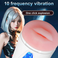 Taza de masturbación eléctrica abierta, 10 modos de vibración, juguetes irritantes para el pene, sexo Oral y masturbación de doble canal vulvar, productos para adultos masculinos - details 0
