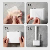 Cepillo de baño de silicona con caja de soporte, juego de soporte TPR montado en la pared, artefacto para el hogar, accesorios de herramientas de limpieza diaria para baño - details 1