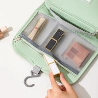 Bolsa de artículos de tocador separada en seco y húmedo de gran capacidad, bolsa de cosméticos grande impermeable desmontable, bolsa colgante plegable - details 2