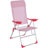 Sillón Playa Plegable 5 Posiciones Blanco y Coral Aluminio y textileno 110x66x61 cm - details 0