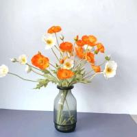 Papaver artificial de seda con tallo largo, mesa de jardín para inauguración de la casa, ramo de novia para fiesta, boda, bricolaje - details 4