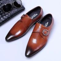 Nuevos zapatos de cuero PU para hombres formales británicos grandes de trabajo superior brillante de moda de negocios y ocio - details 2