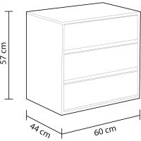 Cajonera Habitdesign de Tres Cajones Acabado en Blanco Mate Dimensiones: 60 cm (Ancho) x 57 cm (Alto) x 44 cm (Fondo) - details 2