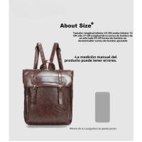 Mochila Mochila Estilo Universitario Bolso Retro De Cuero Suave Para Mujer Bolso Escolar Informal De Gran Capacidad - details 0