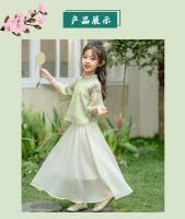 Conjunto de ropa de verano y Tang para niña, vestido de manga corta de estilo occidental, estilo antiguo chino, Hanfu para niño grande 2025 - details 11