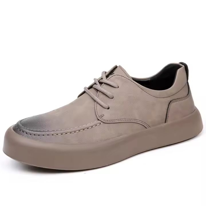 Zapatos de herramientas yuppie de moda transpirables y versátiles, zapatos casuales de suela blanda de cuero genuino para hombres - 1