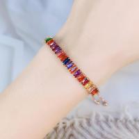 Pulsera de Tenis de Zirconia Multicolor con Plato de Cristal Ajustable - details 3