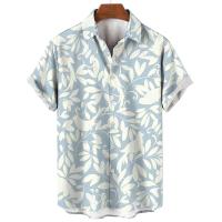 Moda Verano Hawaiiana para Hombres Camisa Suelta con Manga Corta, Estampado 3D Retro, Ideal para Vacaciones en la Playa - details 3