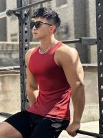 Chaleco elástico a rayas para hombre, camiseta sin mangas de gran tamaño con cuello redondo, camiseta sin mangas para gimnasio, deportes, fitness, correr, entrenamiento, culturismo - details 6