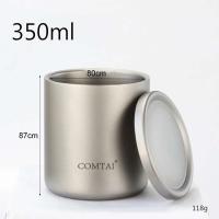 Taza de té y café cubiertas con agua de titanio de doble pared para exteriores, villa para acampar al aire libre - details 34