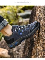 Zapatos de senderismo para hombre, botas de montaña al aire libre, zapatillas de suela gruesa, zapatos de Trekking con cordones a la moda - details 16