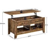 Mesa de Café de Madera Elevable Diseño Moderno para Sala Tamaño 104,5 x 49,5 x (49-61,5) cm Gris - details 30
