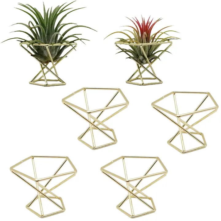 Soporte geométrico para plantas de aire, estante de Metal para Airplants, estantes para macetas, decoración Himmeli, contenedores Tillandsia, 6 piezas - 1