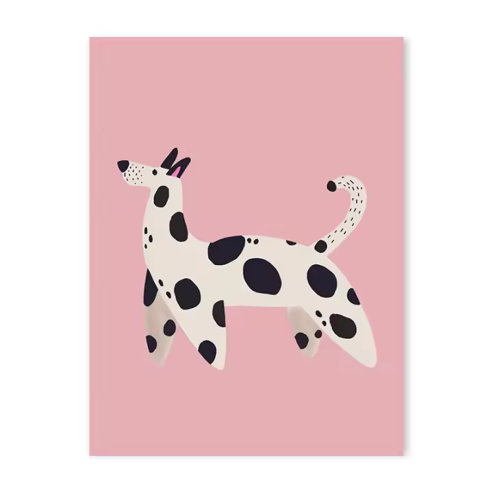 Carteles de impresión de arte de pared de guardería de estilo ecléctico, pintura de lienzo de dálmata de flores de oso Polar de dibujos animados para dormitorio de niños, decoración del hogar - 1