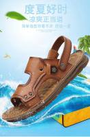 Nuevo exterior sandalias de cuero transpirable zapatillas de cuero genuino suela de tendón de ternera zapatos de playa hombres conducción - details 1