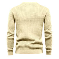 Suéter de punto para hombre, camiseta informal de manga larga con cuello redondo y ajuste holgado - details 23