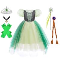Disfraz de princesa Anna verde para niñas pequeñas, disfraz de Halloween, vestido elegante para fiesta de cumpleaños, vestido de carnaval - details 44